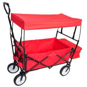 Garden Shopping Beach Cart folding wagon (red)