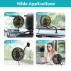 360º Rotatable Car Cooling Fan USB Vehicle Fan for Backseat Dashboard Window Clip Fan for Car Home with 3 Speeds