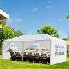 10'x20' Outdoor Party Tent with 6 Removable Sidewalls, Waterproof Canopy Patio Wedding Gazebo, White