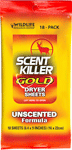 Wrc Dryer Sheets Scent Killer (Options: GOLD UNSCENTED 18-PACK)