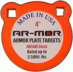 Ar-Mor 4" Ar500 Steel Gong (Options: 3/8" THICK STEEL ORANGE ROUND)