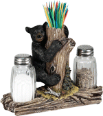 Rivers Edge Bear Holding Glass (Options: SALT & PEPPER SHAKERS W/THTPCK)