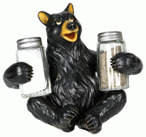 Rivers Edge Bear Holding Glass (Options: SALT & PEPPER SHAKERS)