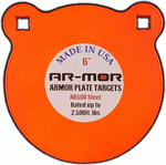 Ar-Mor 6" Ar500 Steel Gong (Options: 3/8" THICK STEEL ORANGE ROUND)