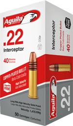 Aguila Interceptor 22Lr 40Gr (Options: LEAD-RN 1000RD CASE LOT)