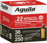 Aguila High-Vel 22Lr 38Gr (Options: PLATED HP 1280FPS 250RD 8BX/CS)