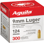 Aguila 9Mm Luger 124Gr Fmj-Rn (Options: 300RD 4BX/CS)