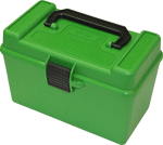 Mtm Deluxe Ammo Box 50-Rounds (Options: X-LARGE RIFLE CALIBERS GREEN)