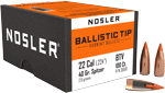 Nosler Bullets 22 Cal .224 (Options: 40GR BALLISTIC TIP 100CT)