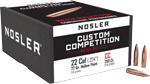 Nosler Bullets 22 Cal .224 (Options: 77GR HP-BT CUSTOM COMP. 250CT)