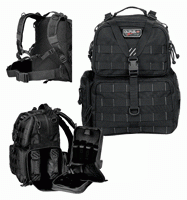 Gps Tactical Range Backpack (Options: W/WAIST STRAP BLACK NYLON)