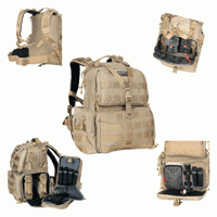 Gps Tactical Range Backpack (Options: W/WAIST STRAP TAN NYLON)