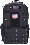 Gps Tactical Range Backpack (Options: TALL W/WAIST STRAP BLACK NYLON)