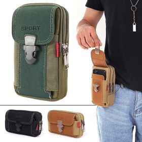 'HIM' Sport Belt Waist Canvas Bag (Color: Green)