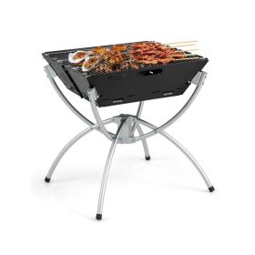 Outdoor Travel Portable 3-in-1 Camping Campfire Grill (Color: Silver)