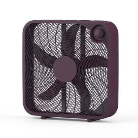 20" 3-Speed Portable Box Fan, New,High-power heat dissipation (Color: Dark Purple)