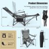 Camping Lounge Chair with Detachable Footrest Adjustable Backrest