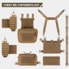 Chest Rig-Tactical Chest Rig Molle Modular Micro Fight Chest Rigs Adjustable&Detachable with 5.56/7.62 Magazine Pouch