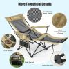 Camping Lounge Chair with Detachable Footrest Adjustable Backrest